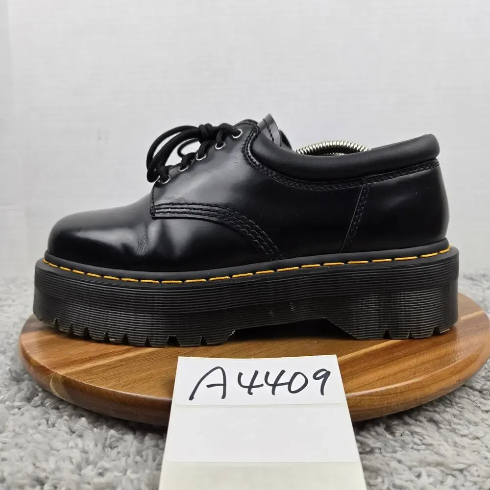 Dr. Martens Womens 10 8053 Quad Black Platform 5-Eye Low Top Casual Y2K Boots